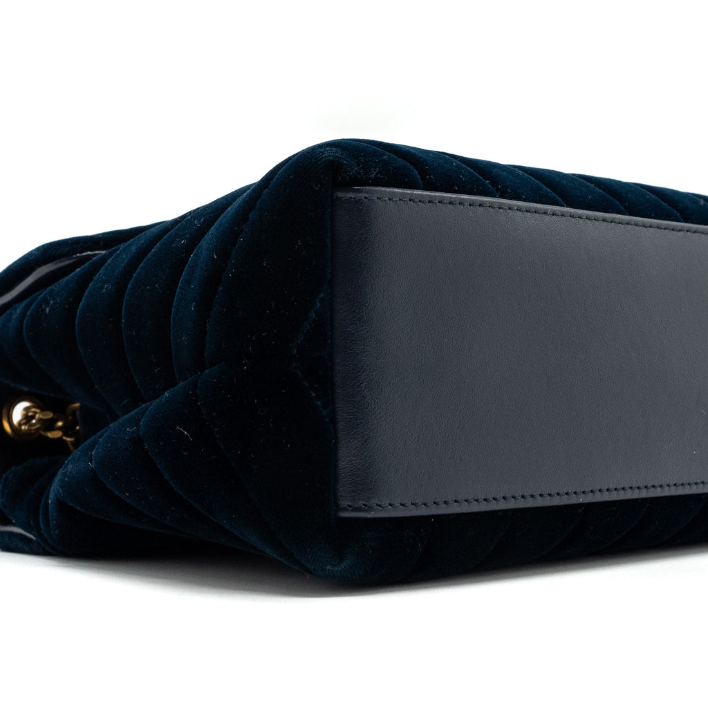 SAINT LAURENT /YSL MEDIUM LOU LOU IN VELVET BLUE GHW