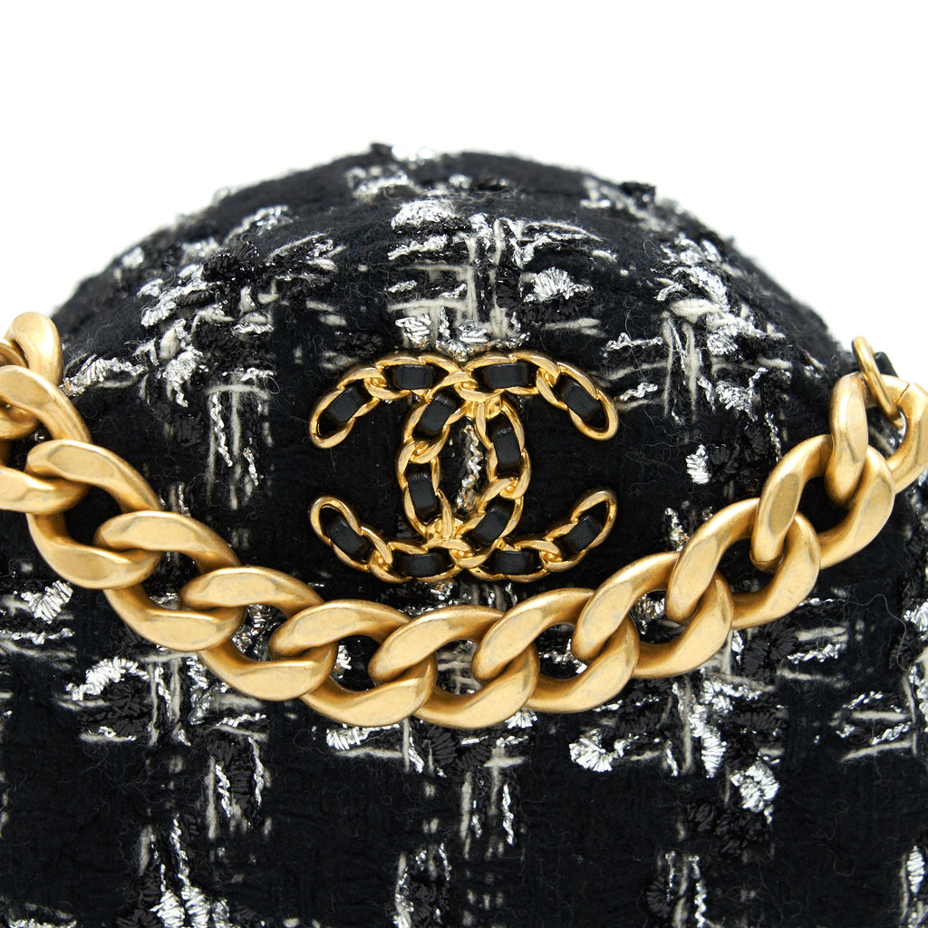 CHANEL TWEED 19 ROUND CLUTCH WITH CHAIN