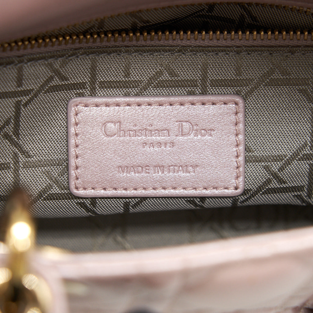 DIOR MINI LADY WITH CHAIN LOTUS PEARL GHW