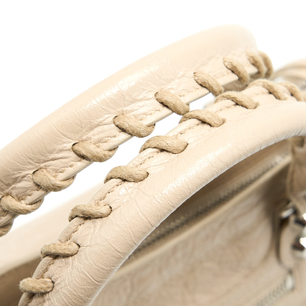 BALENCIAGA MINI CITY BAG BEIGE SHW