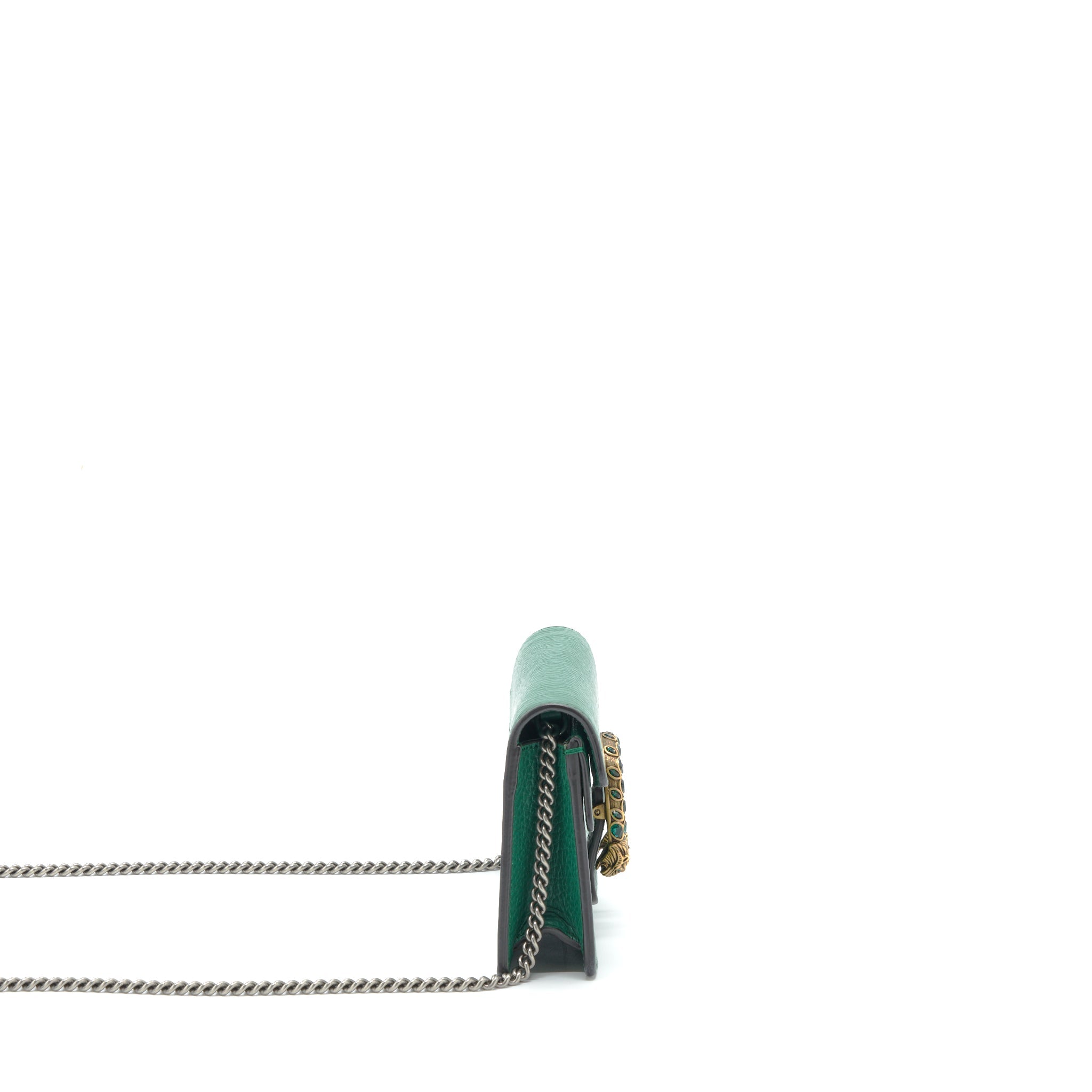 GUCCI DIONYSUS SUPER MINI BAG GREEN GOLD/SLIVER HARDWARE
