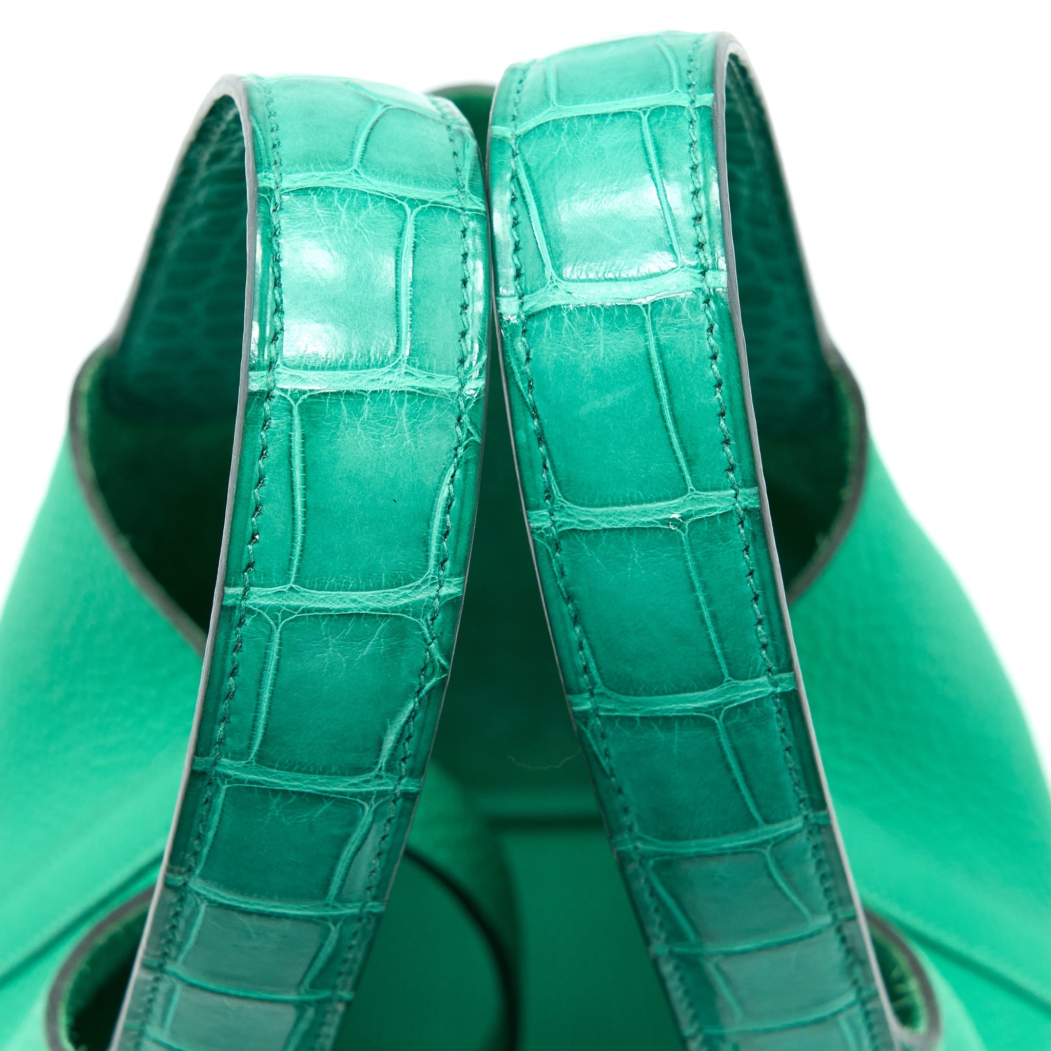 HERMES PICOTIN 18 LOCK BAG ALLIGATOR TOUCH CLEMENCE MENTHE/VERT JADE SHW
