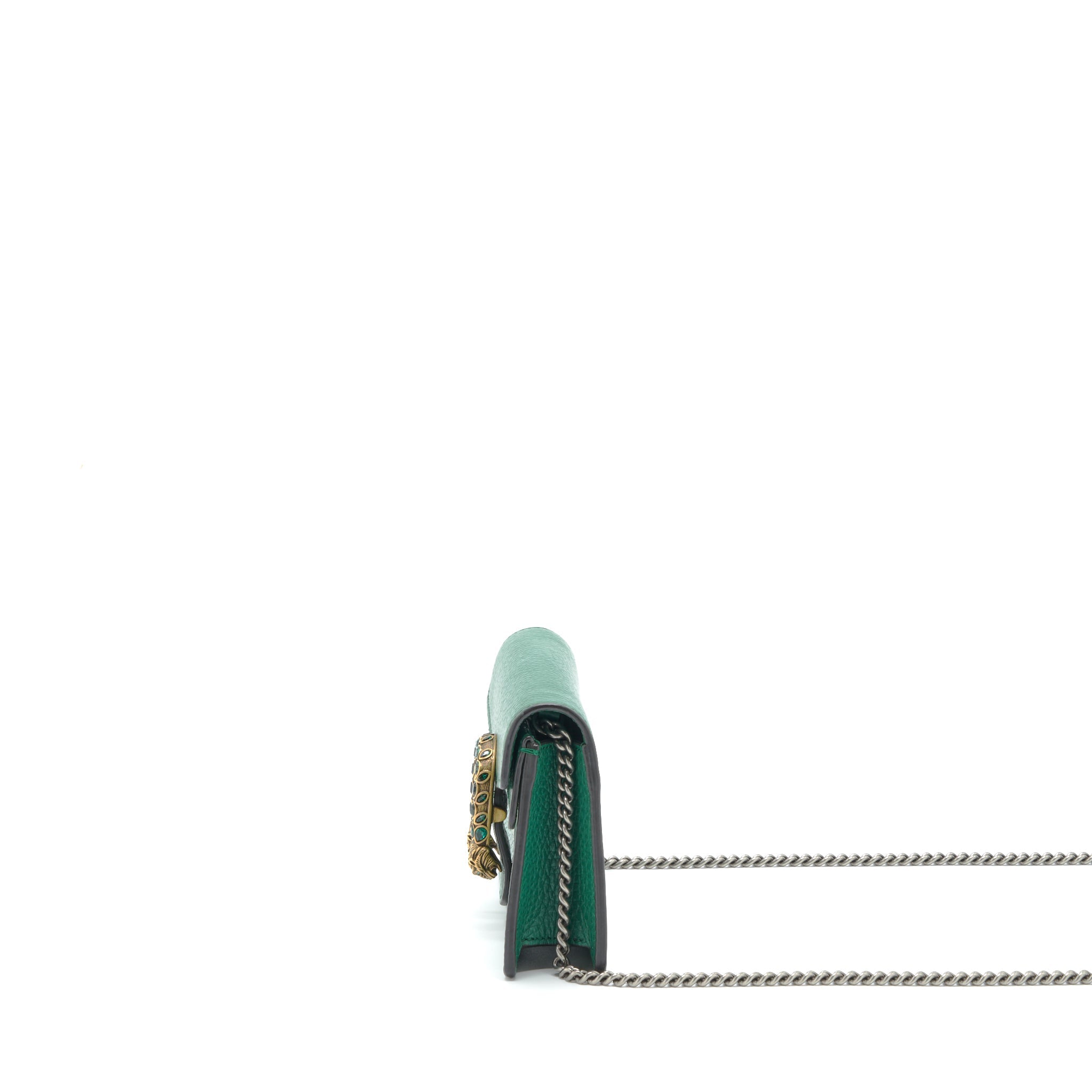 GUCCI DIONYSUS SUPER MINI BAG GREEN GOLD/SLIVER HARDWARE