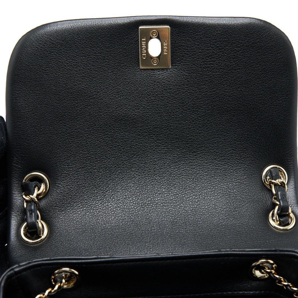 CHANEL 23C LARGE DUMA BACKPACK CALFSKIN BLACK LGHW (MICROCHIP)