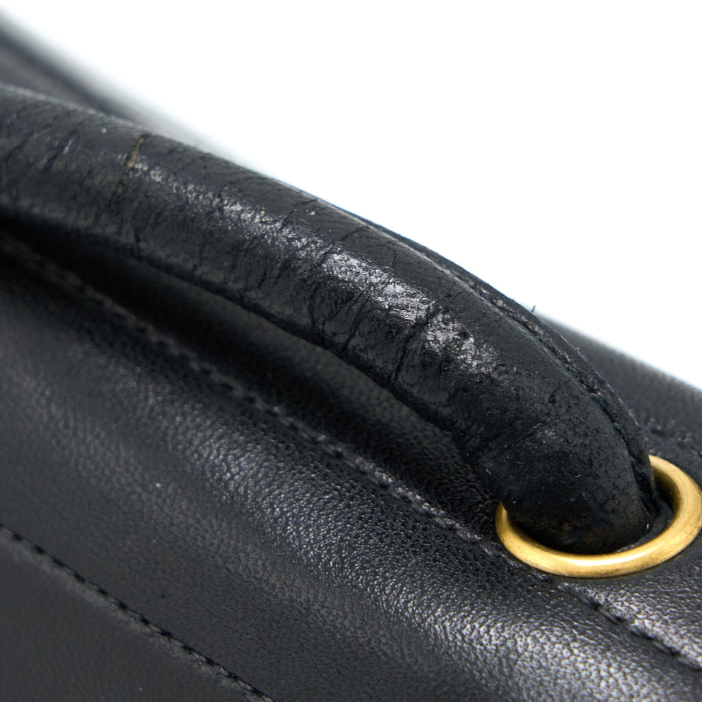CHANEL VINTAGE KELLY FLAP BAG LAMBSKIN BLACK GHW
