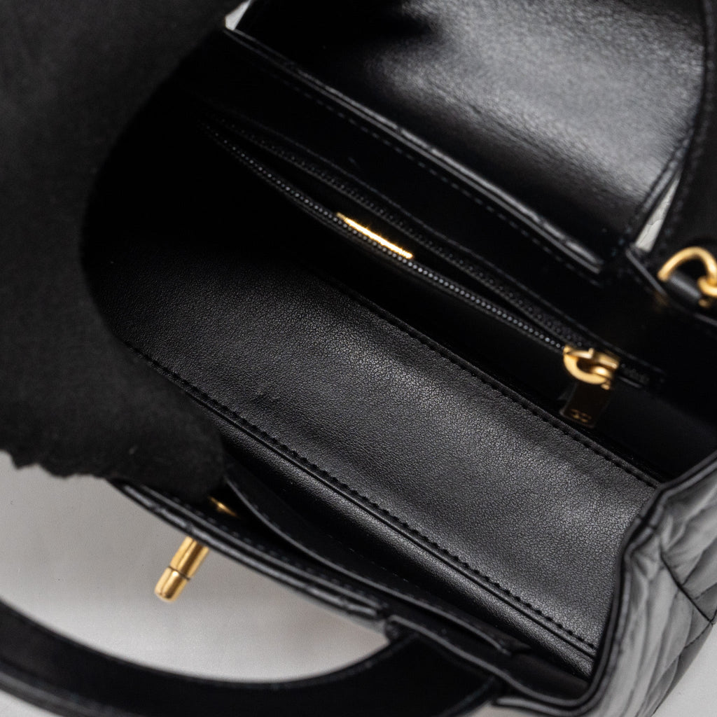 CHANEL 23K MINI SHOPPING TOTE CALFSKIN BLACK GHW(MICROCHIP)