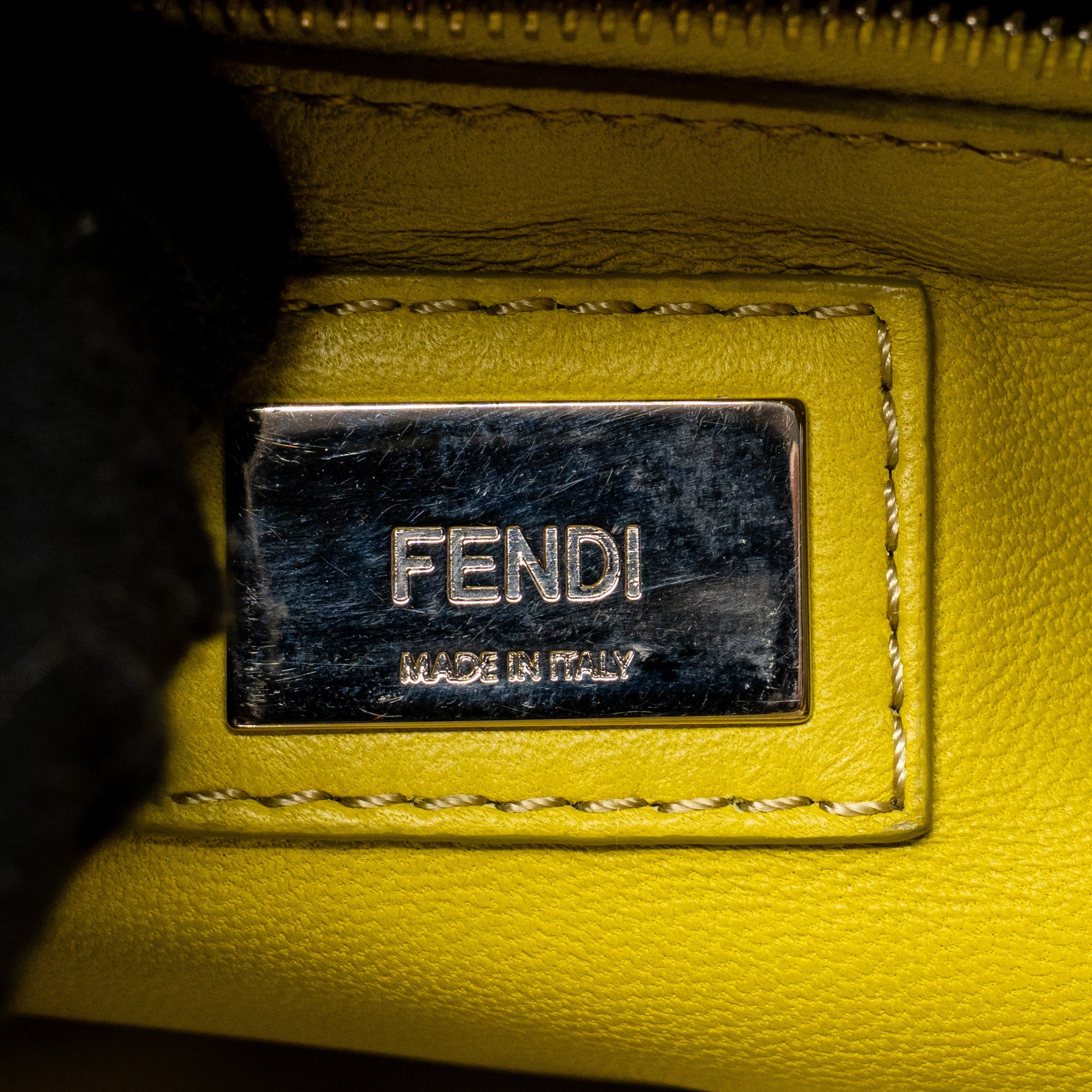 FENDI MINI PEEKABOO LAMBSKIN LIGHT GREEN SHW