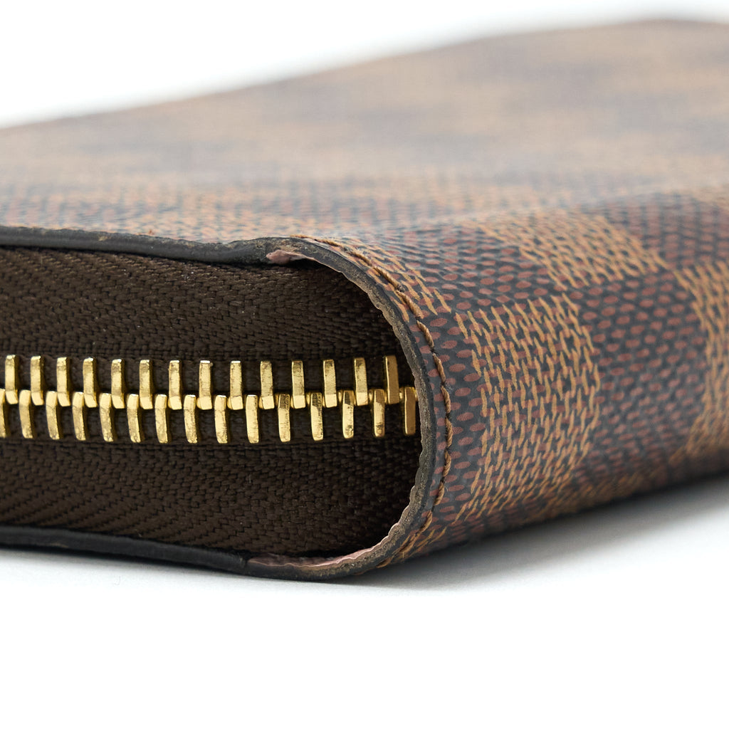 LOUIS VUITTON ZIPPY WALLET DAMIER EBENE CANVAS/ ROSE BALLERINE GHW