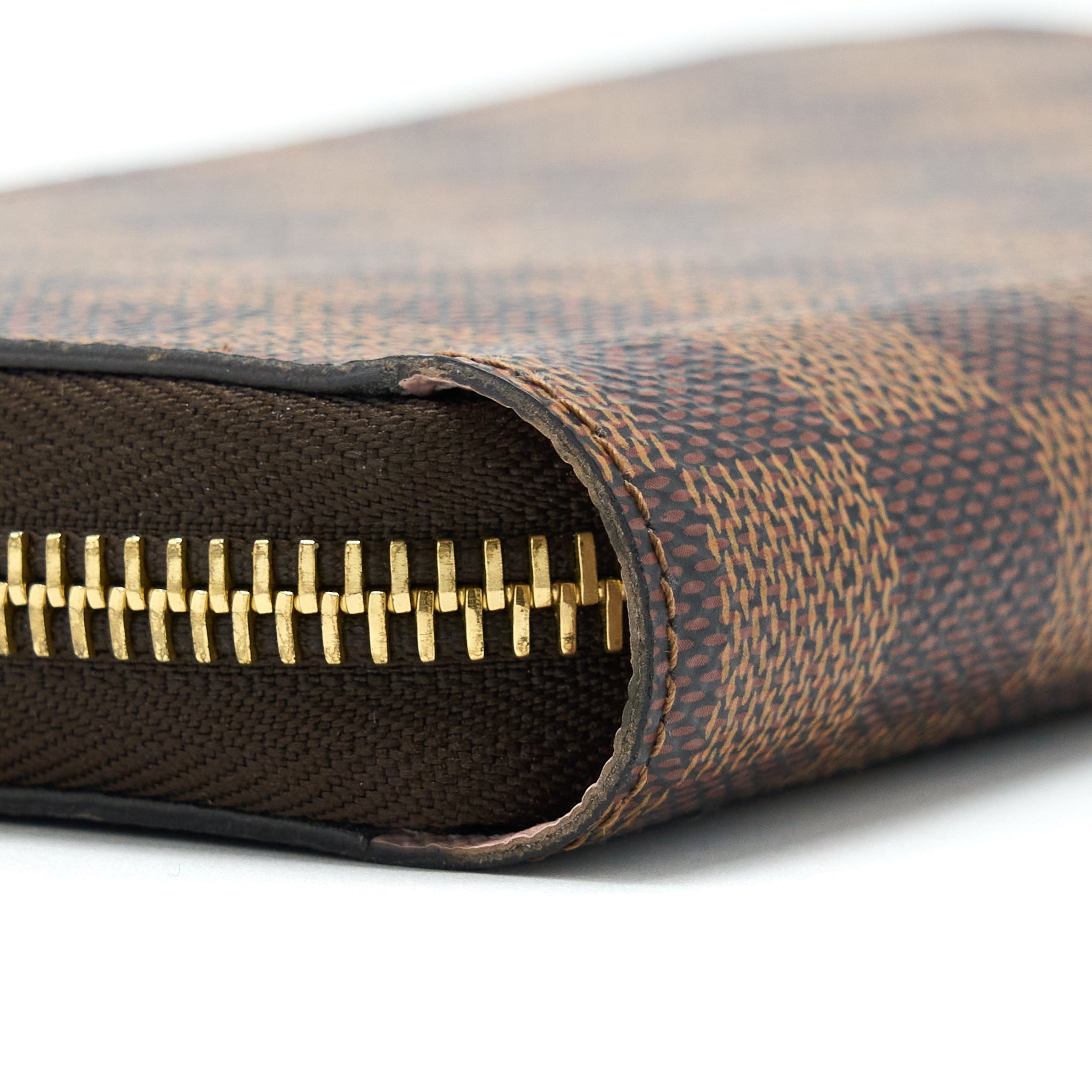 LOUIS VUITTON ZIPPY WALLET DAMIER EBENE CANVAS/ ROSE BALLERINE GHW