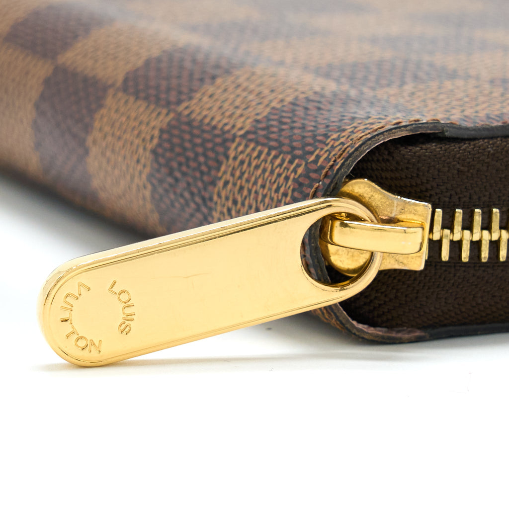 LOUIS VUITTON ZIPPY WALLET DAMIER EBENE CANVAS/ ROSE BALLERINE GHW