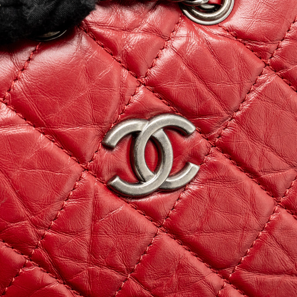 CHANEL SMALL GABRIELLE BACKPACK CALFSKIN RED MULTICOLOUR HARDWARE