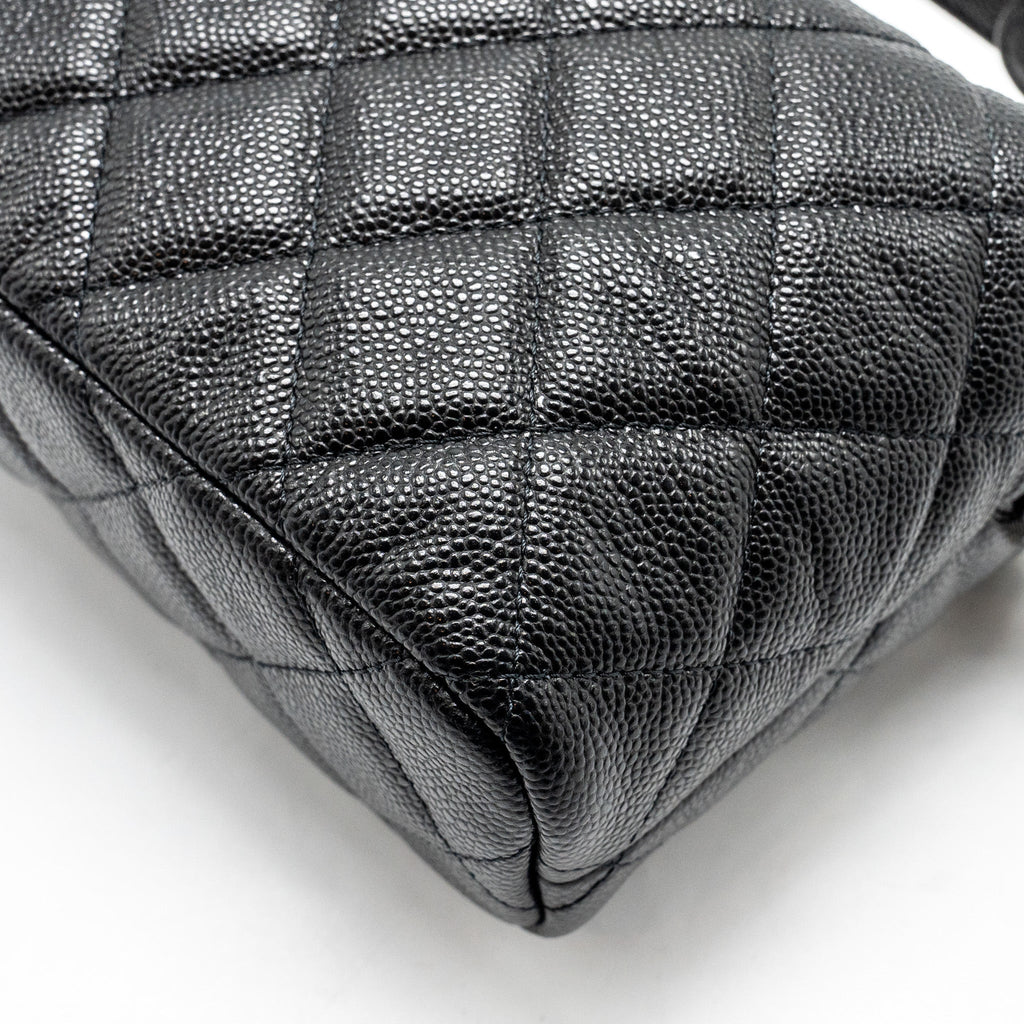 CHANEL 25C QUILTED HOBO BAG CAVIAR BLACK LGHW (MICROCHIP)