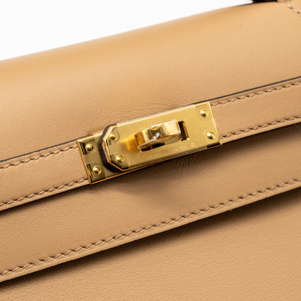 HERMES KELLY POCHETTE SWIFT 0M CHAI GHW