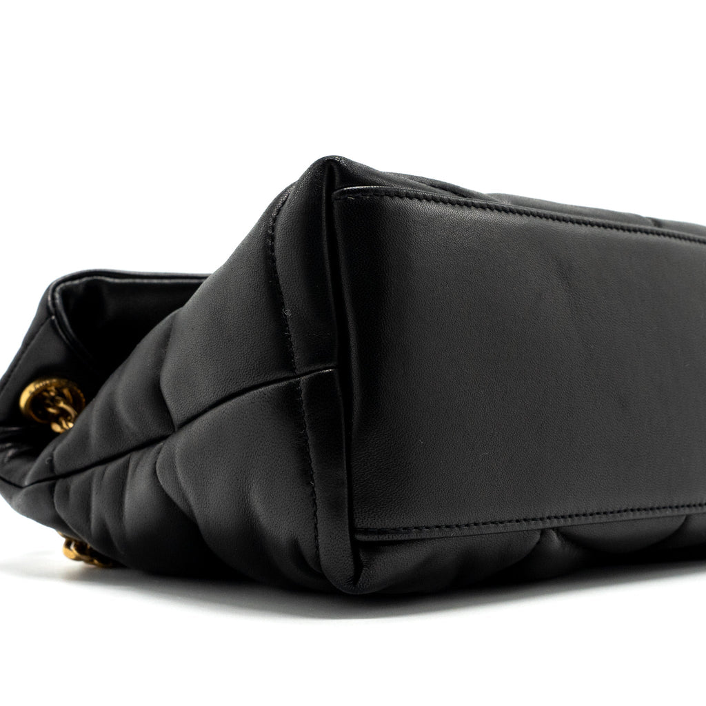 SAINT LAURENT SMALL PUFFER QUILTED NAPPA LEATHER BLACK GHW