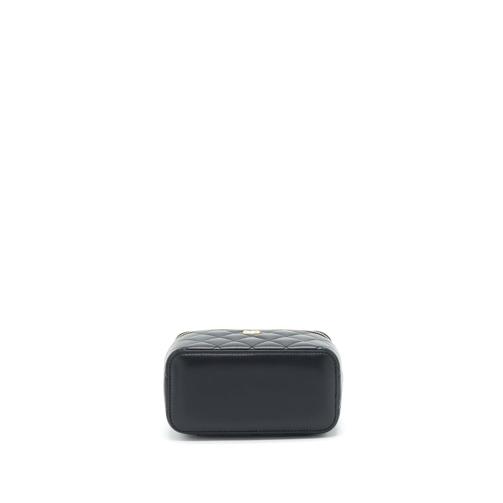 CHANEL 22S PEARL CRUSH LONG VANITY WITH CHAIN LAMBSKIN BLACK GHW