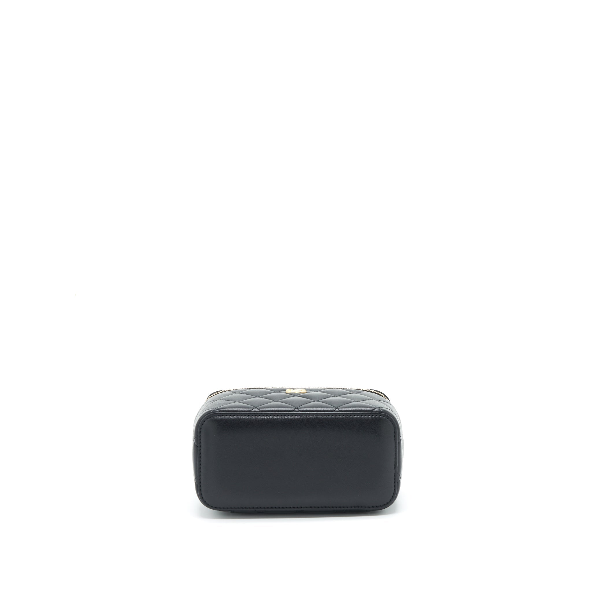 CHANEL 22S PEARL CRUSH LONG VANITY WITH CHAIN LAMBSKIN BLACK GHW