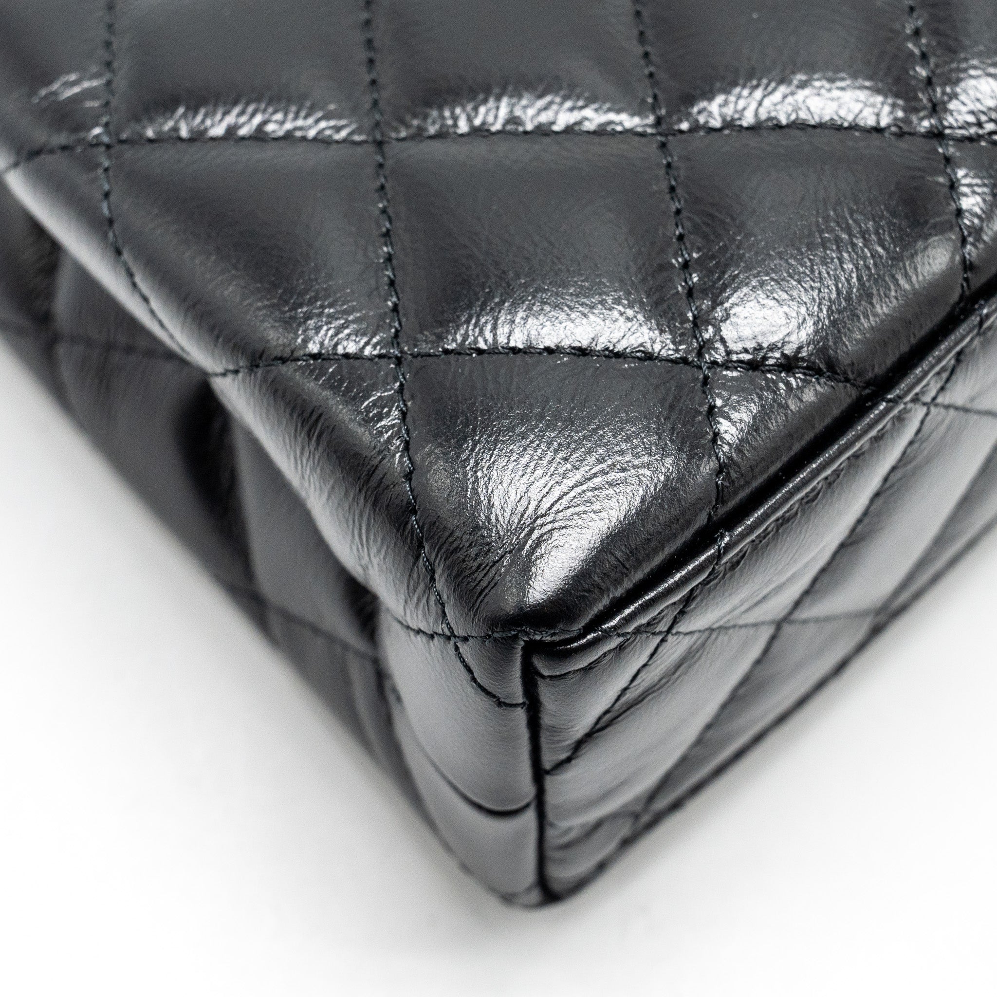 CHANEL MINI KELLY SHOPPING TOTE BAG CALFSKIN BLACK GHW (MICROCHIP)