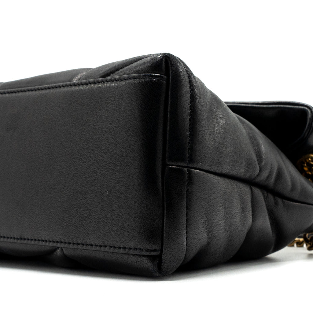 SAINT LAURENT SMALL PUFFER QUILTED NAPPA LEATHER BLACK GHW
