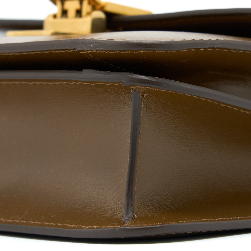 CELINE TEEN CLASSIC BAG IN BOX CALFSKIN CAMEL BRUSHED GHW