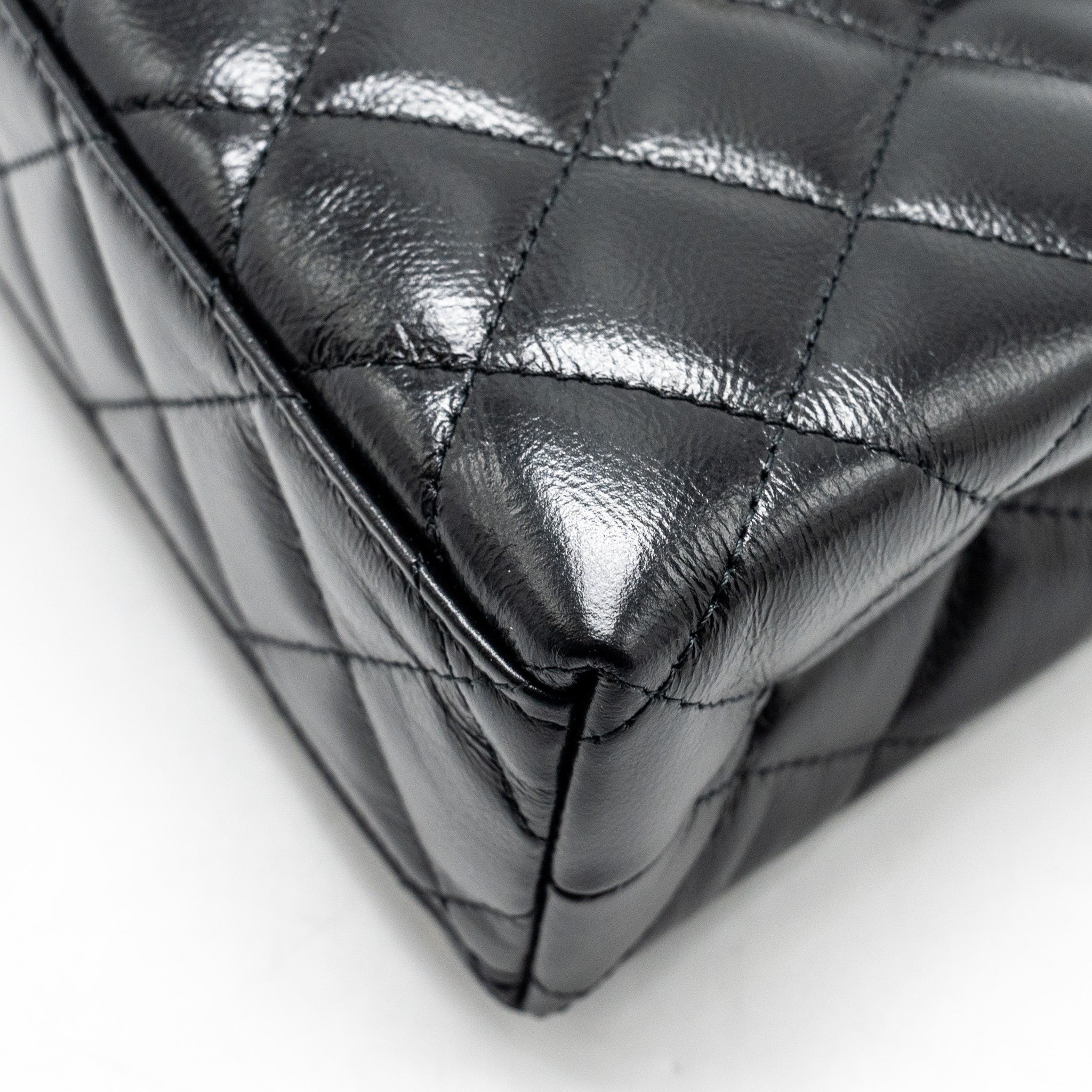 CHANEL MINI KELLY SHOPPING TOTE BAG CALFSKIN BLACK GHW (MICROCHIP)