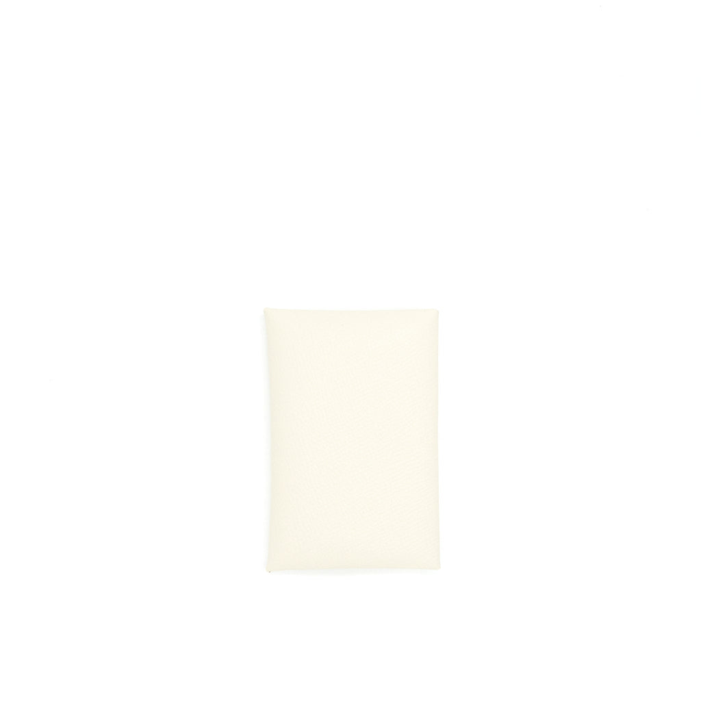 HERMES CALVI CARD HOLDER CRAIE / JAUNE AMBRE