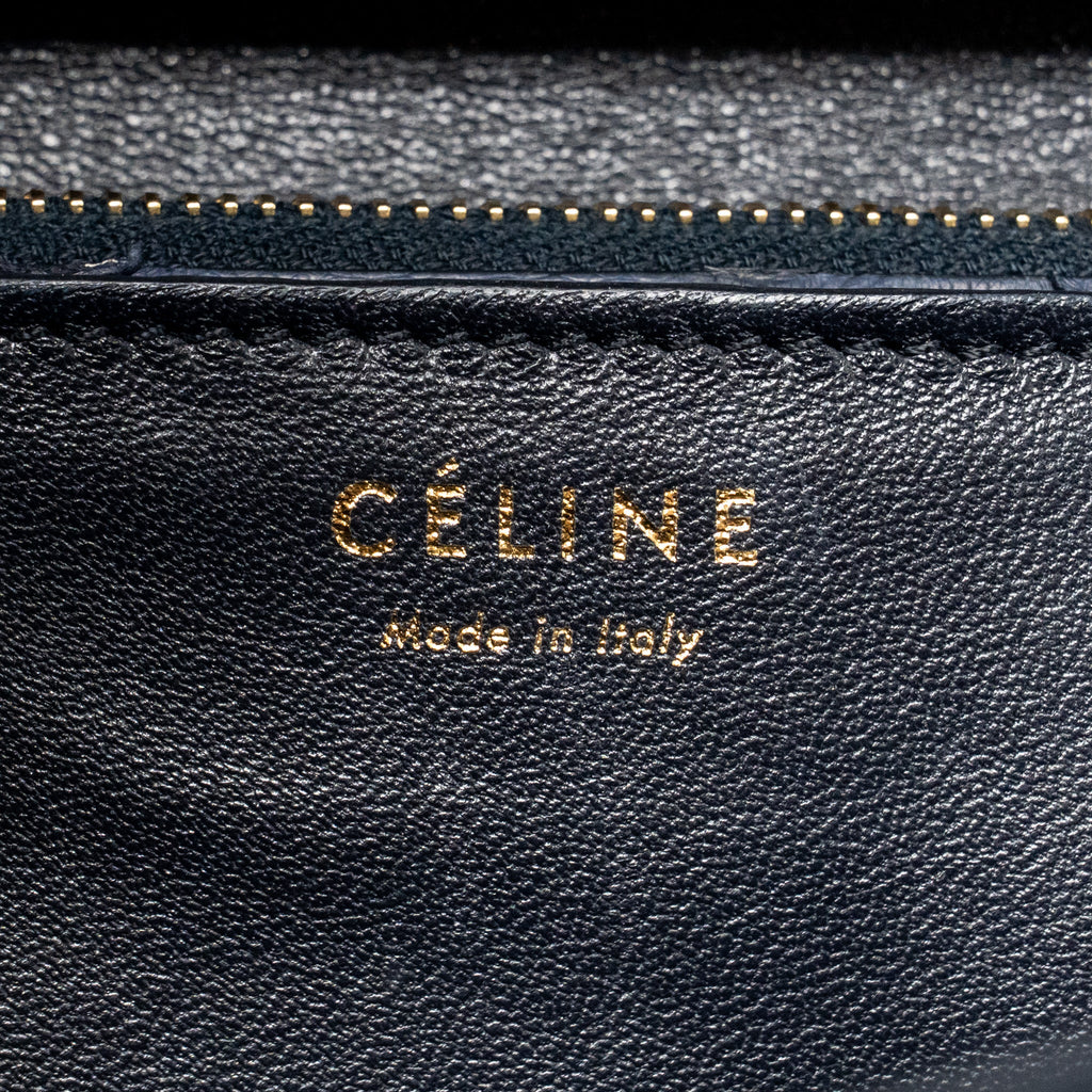CELINE MEDIUM CLASSIC BOX BAG PYTHON NAVY GHW