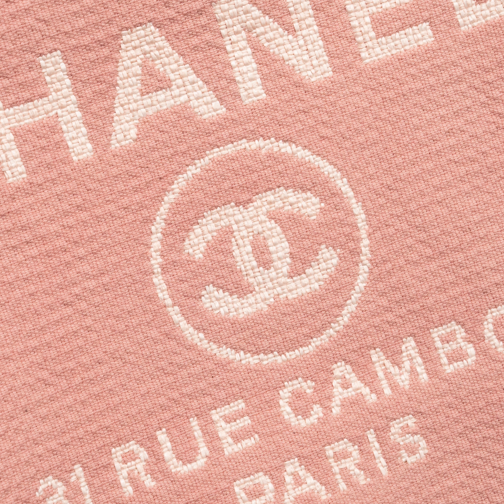 CHANEL DEAUVILLE TOTE BAG CANVAS/LEATHER PINK/WHITE SHW (MICROCHIP)