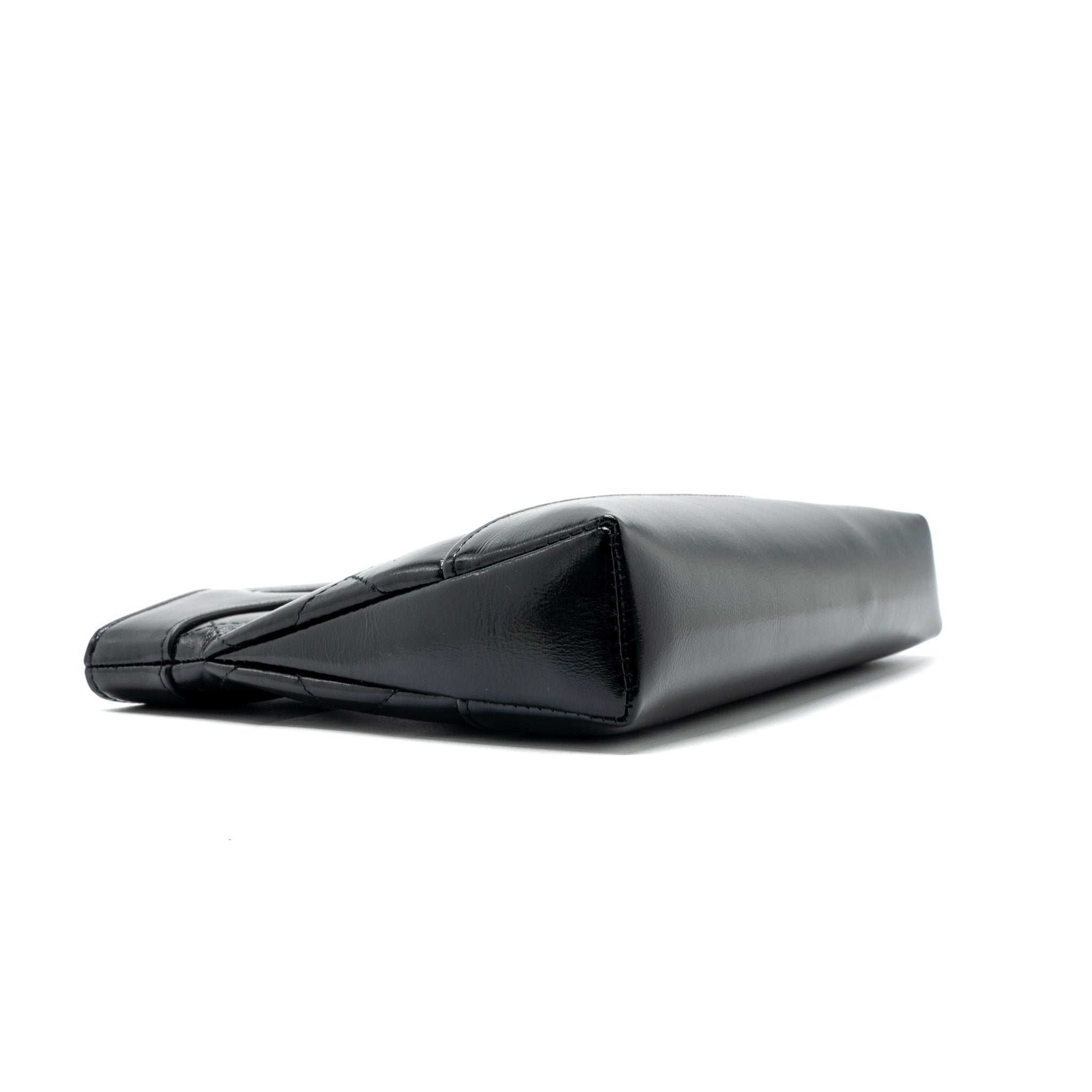 CHANEL 24C MINI 31 CLUTCH WITH CHAIN SHINY CALFSKIN  BLACK LGHW(MICROCHIP)