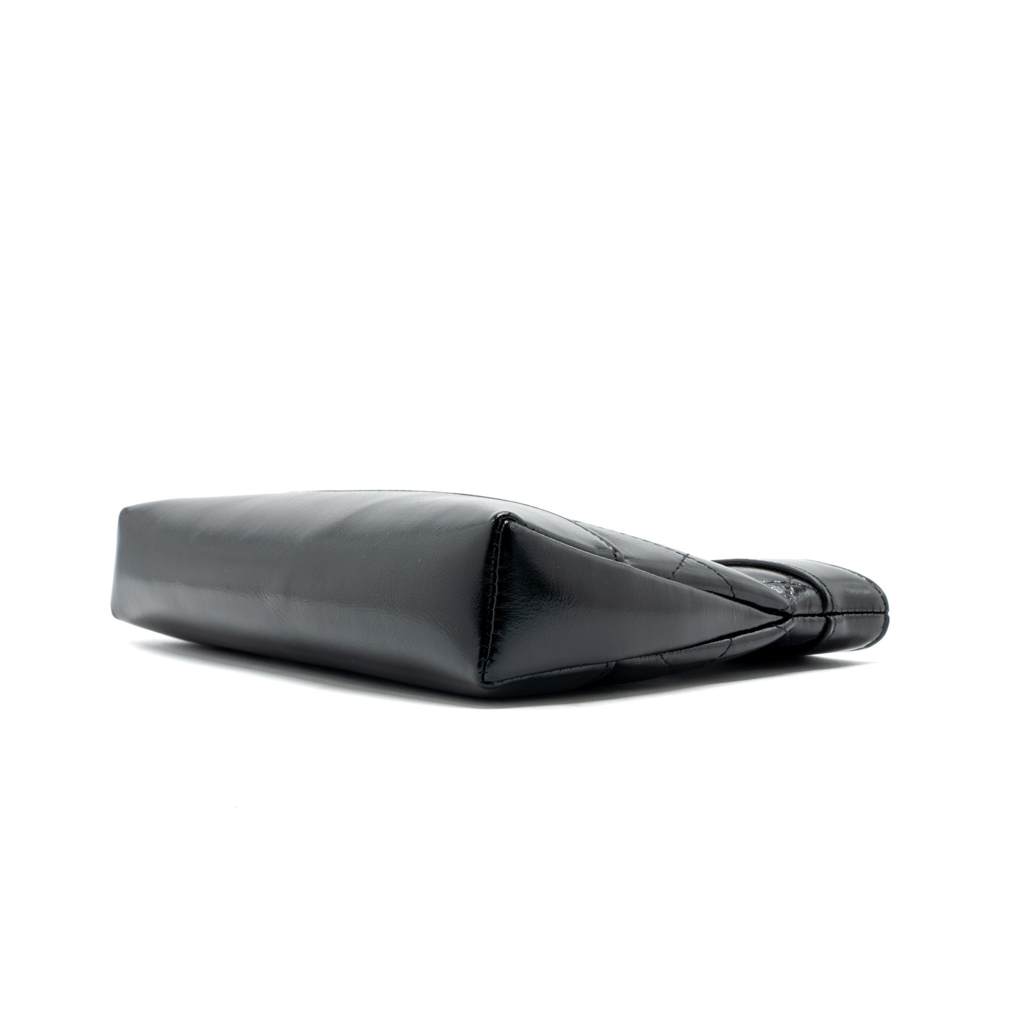 CHANEL 24C MINI 31 CLUTCH WITH CHAIN SHINY CALFSKIN  BLACK LGHW(MICROCHIP)