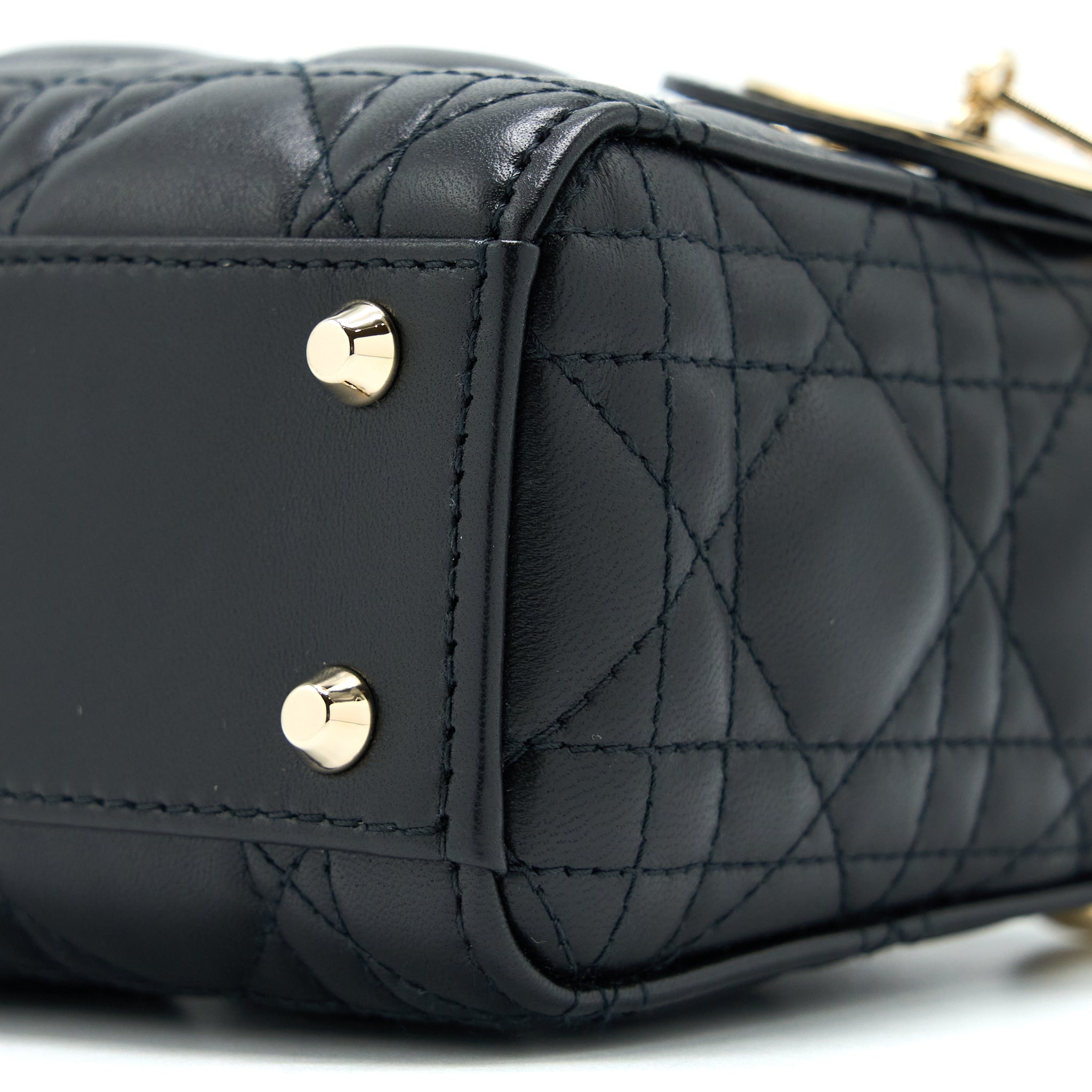 DIOR LADY DIOR MINI LAMBSKIN BLACK LGHW