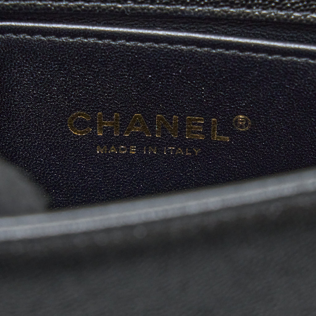 CHANEL MINI BOY BAG CALFSKIN BLACK LGHW (MICROCHIP)