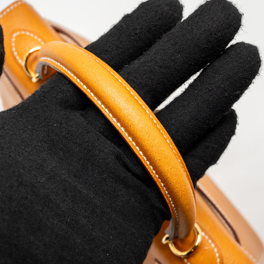 HERMES KELLY 25 PEAU DE PORC TOFFEE GHW