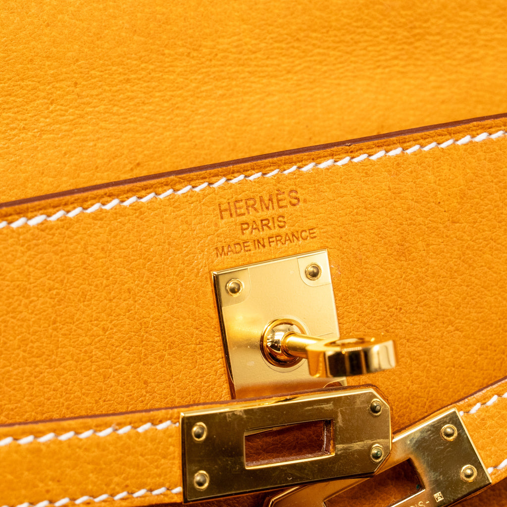 HERMES KELLY 25 PEAU DE PORC TOFFEE GHW