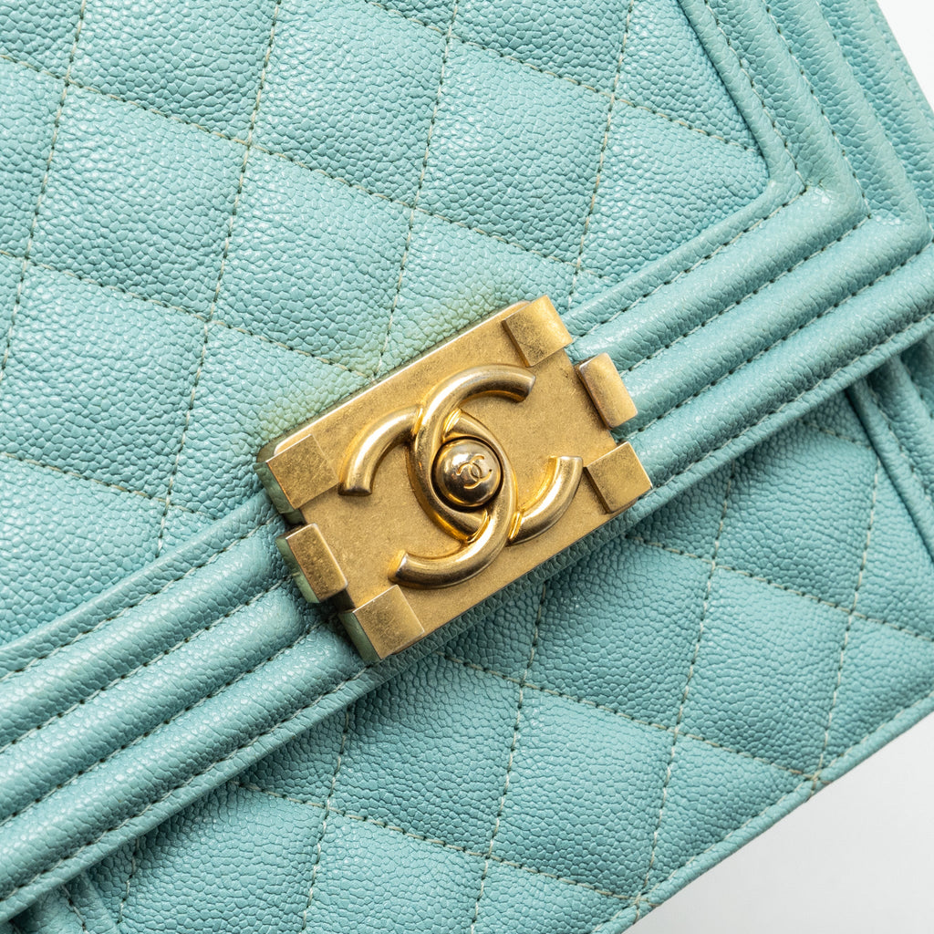 CHANEL NORTH SOUTH BOY BAG CAVIAR LIGHT BLUE GHW