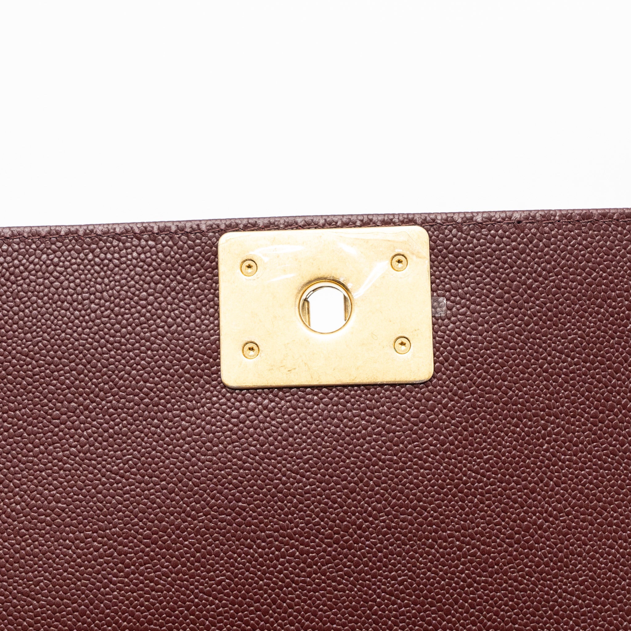 CHANEL MEDIUM BOY BAG LIMITED EDITION CAVIAR BURGUNDY GHW(MICROCHIP)