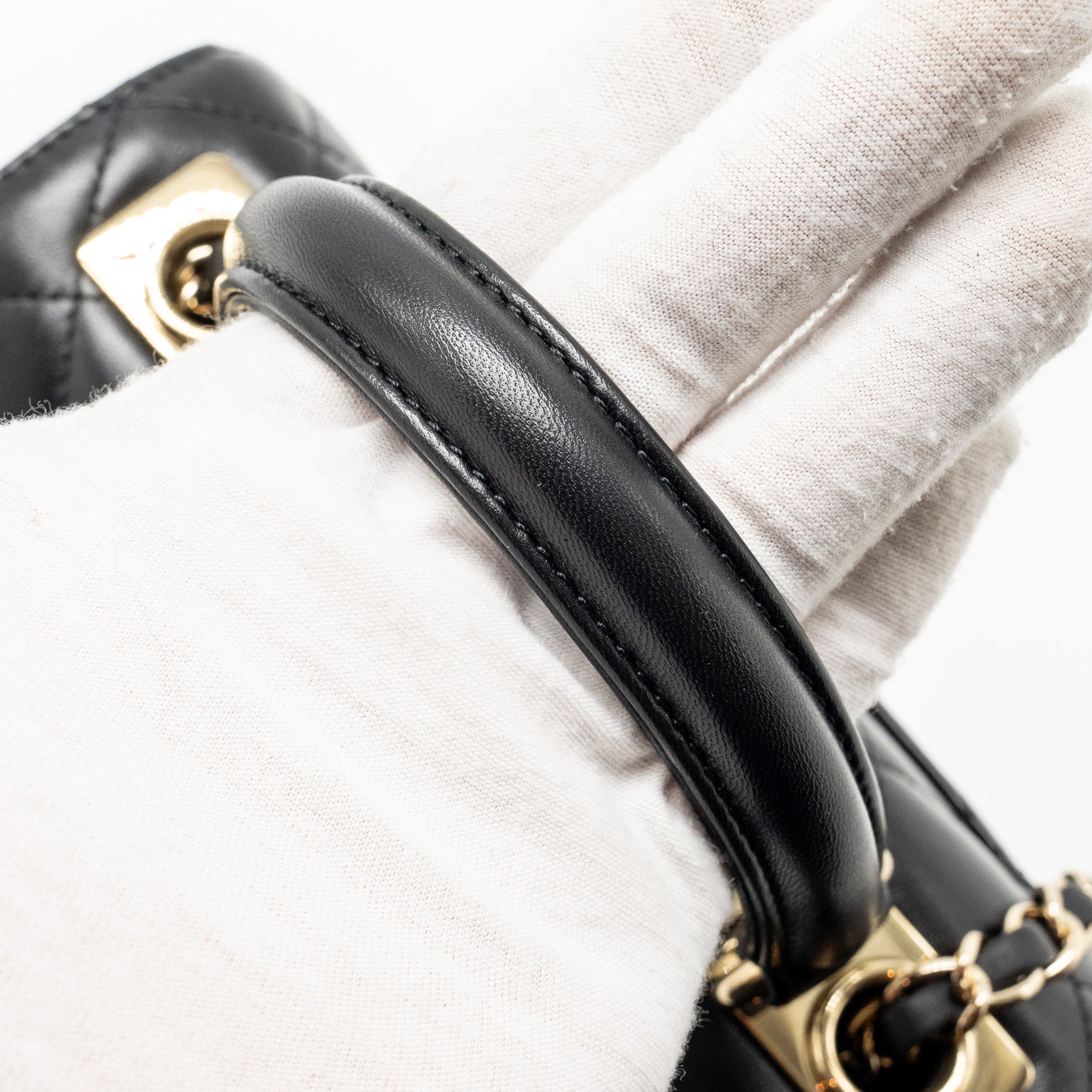 CHANEL 24S MINI TRENDY CC LAMBSKIN BLACK LGHW(MICROCHIP)