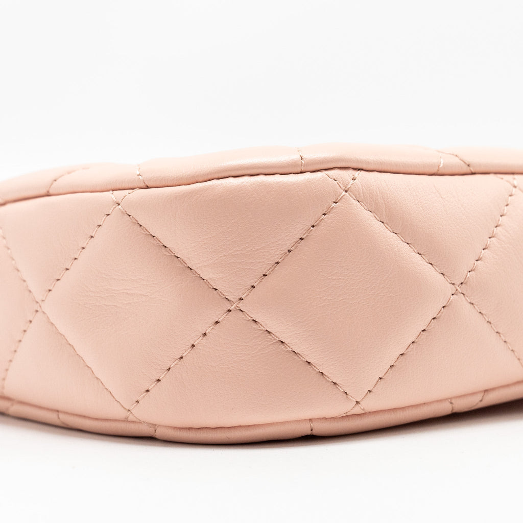 CHANEL 23K SMALL HOBO BAG CALFSKIN PINK GHW (MICROCHIP)