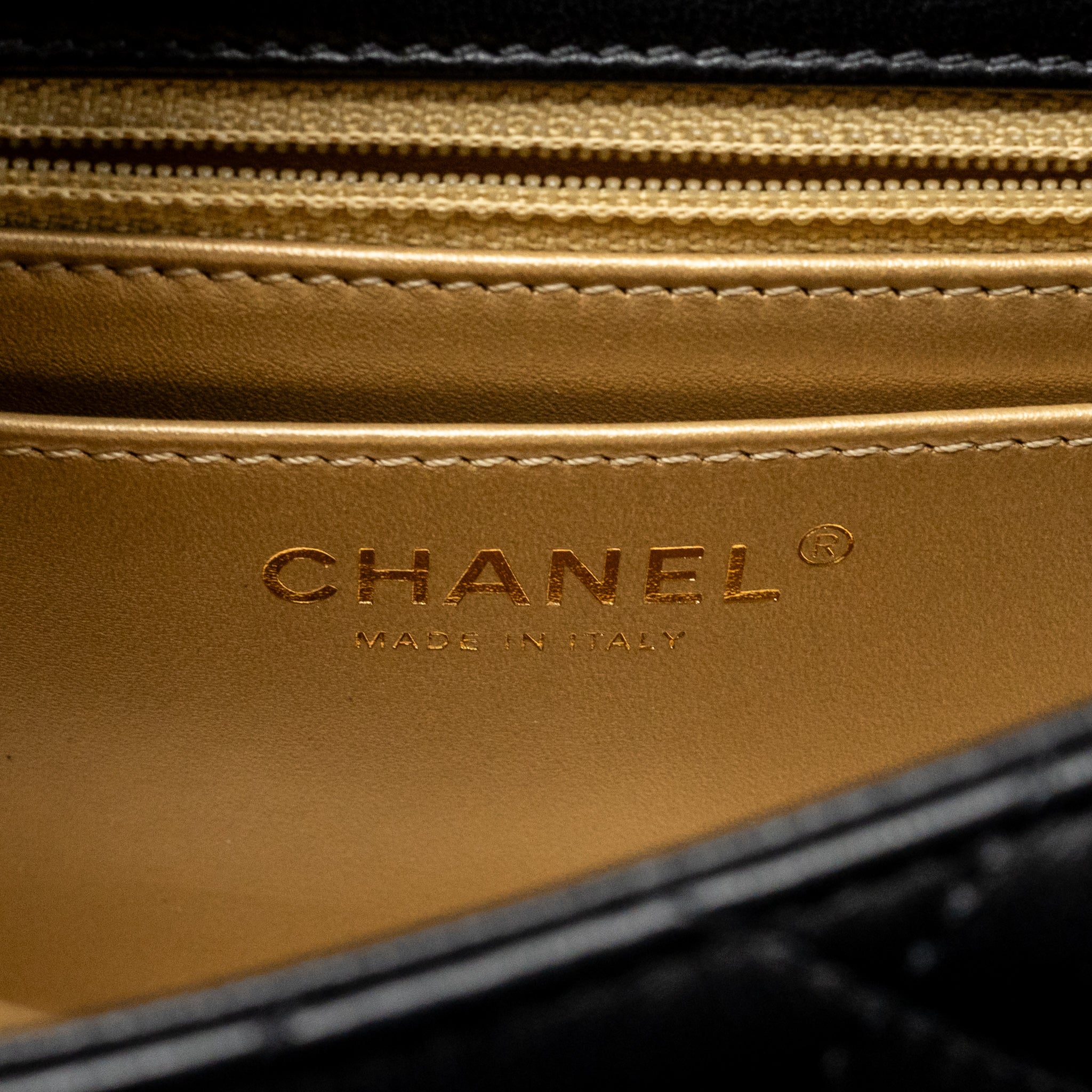 CHANEL PEARL CRUSH MINI SQUARE LAMBSKIN BLACK GHW