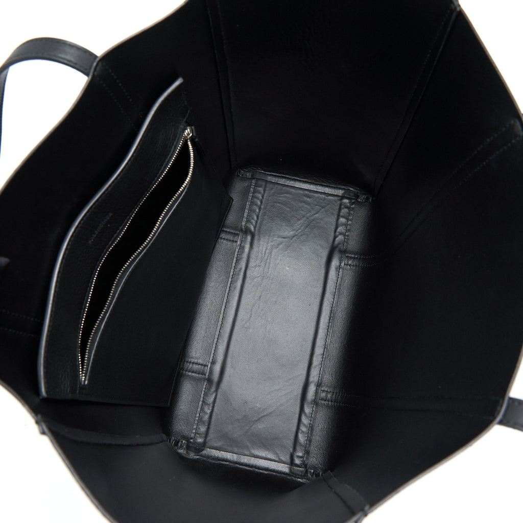BALENCIAGA LEATHER SHOPPING TOTE BAG BLACK