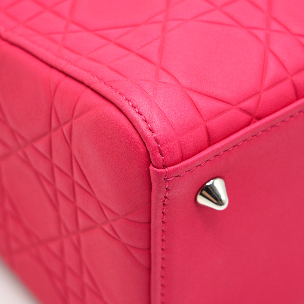 CHRISTIAN DIOR LADY DIOR HOT PINK IN METALLIC PINK HARDWARE