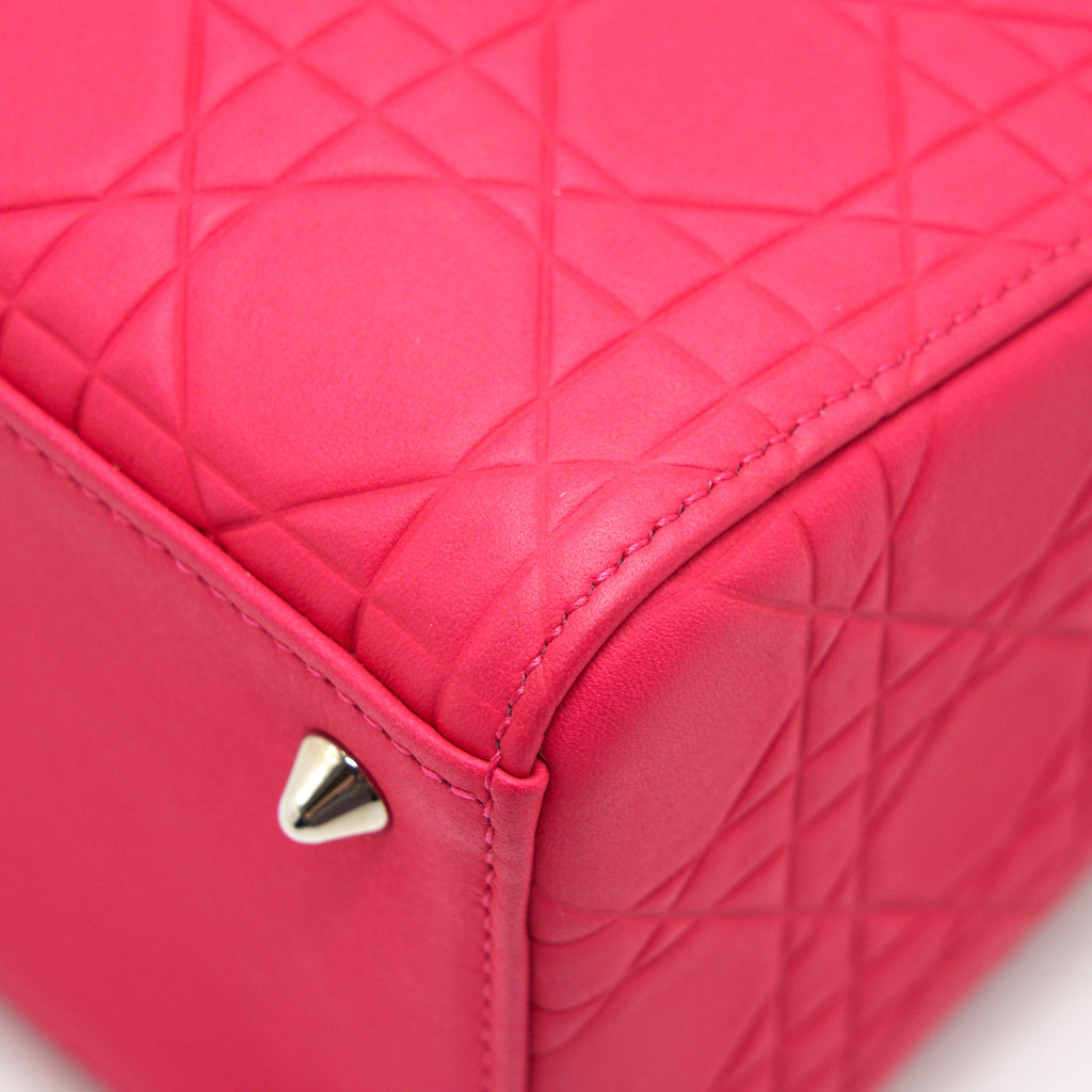 CHRISTIAN DIOR LADY DIOR HOT PINK IN METALLIC PINK HARDWARE