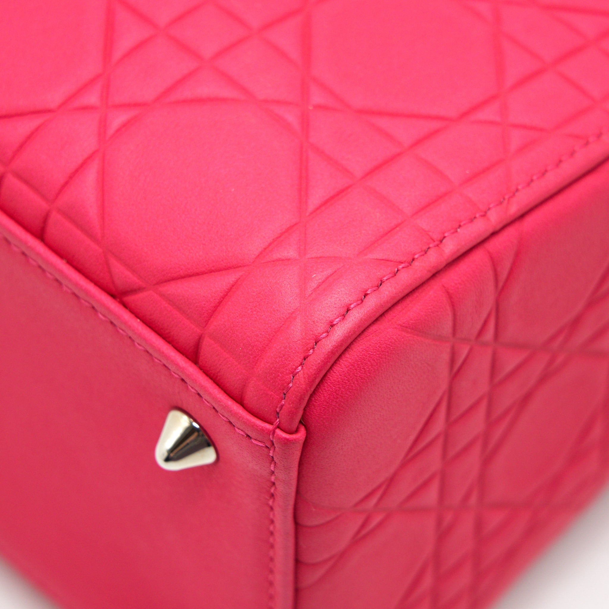CHRISTIAN DIOR LADY DIOR HOT PINK IN METALLIC PINK HARDWARE