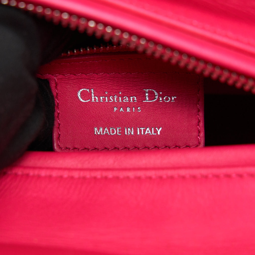 CHRISTIAN DIOR LADY DIOR HOT PINK IN METALLIC PINK HARDWARE
