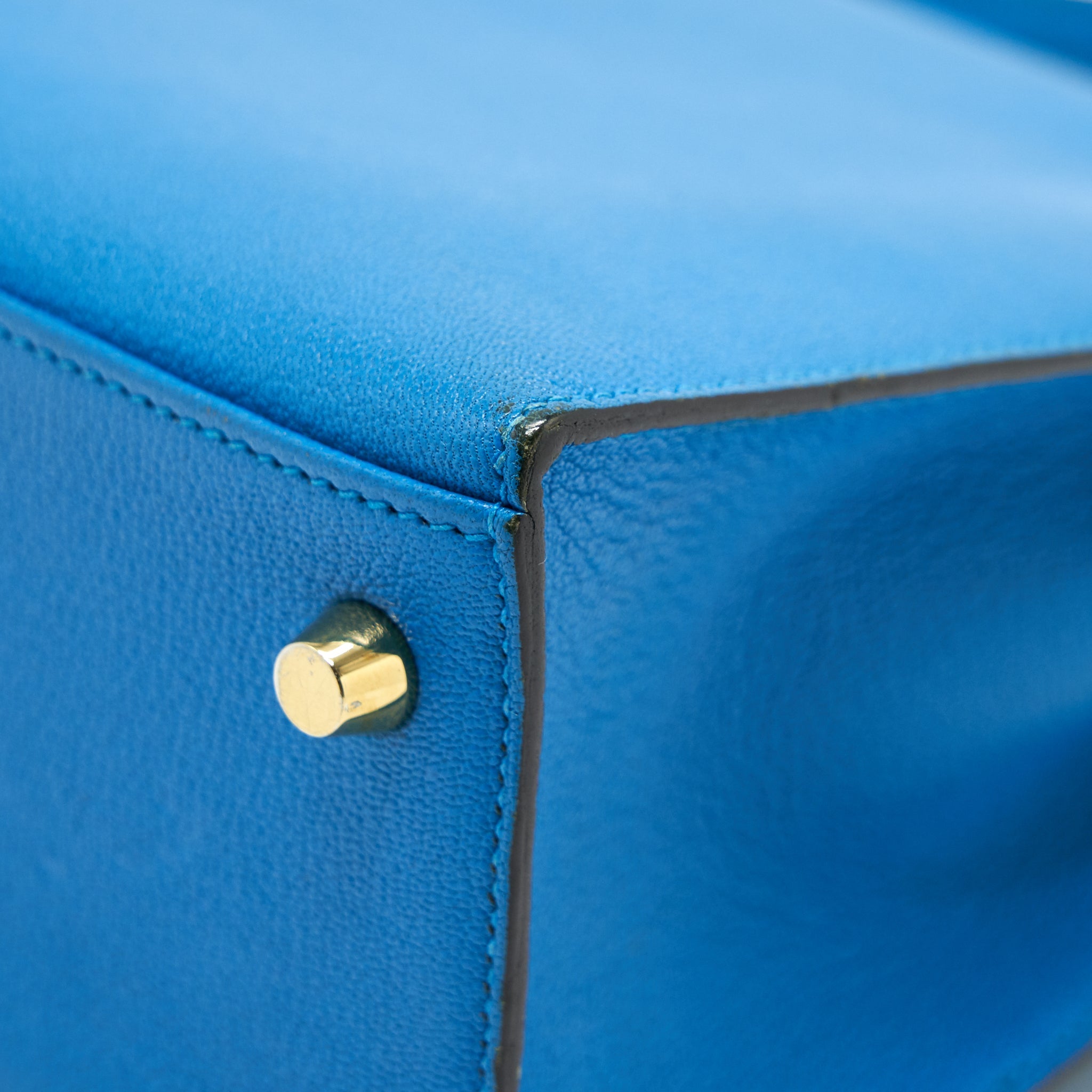 HERMES KELLY 25 BLUE ZANZIBAR GHW