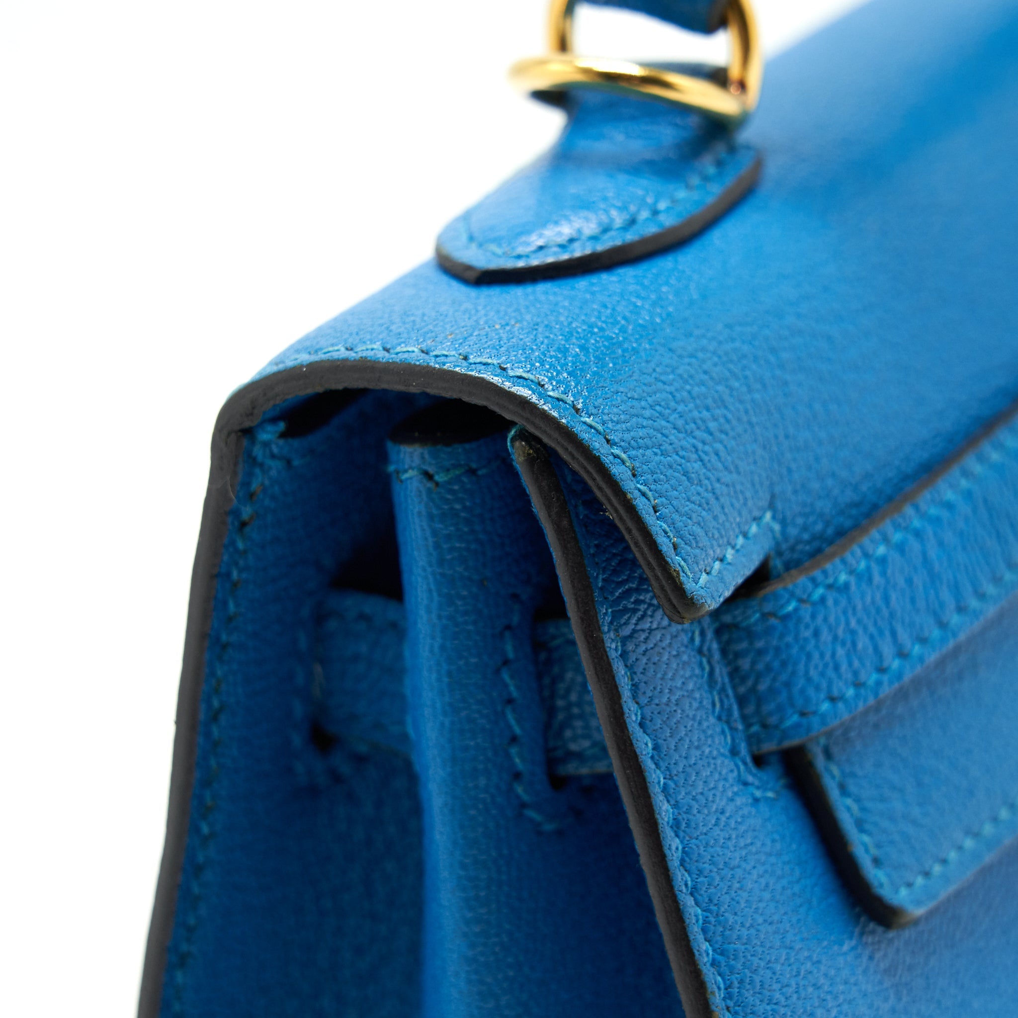 HERMES KELLY 25 BLUE ZANZIBAR GHW