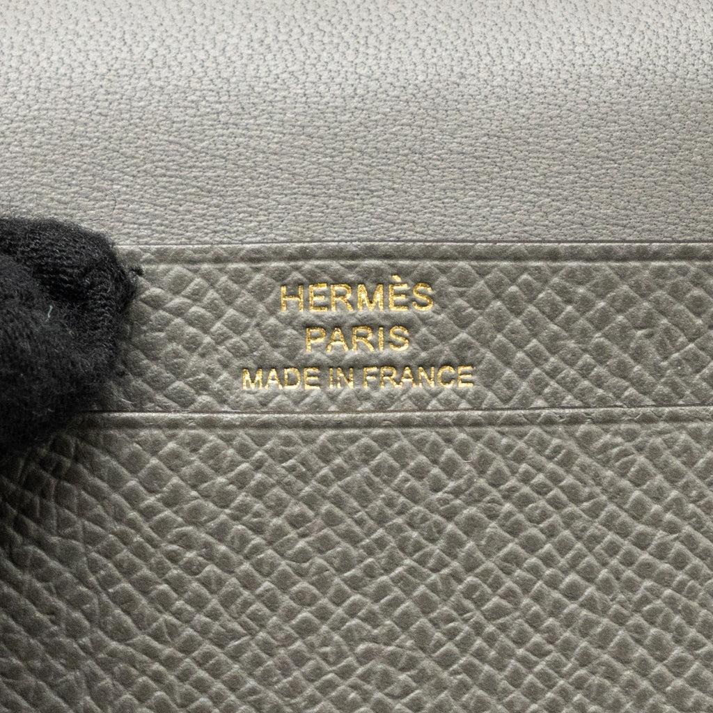 HERMES BEARN MINI WALLET EPSOM GRIS MEYER GHW