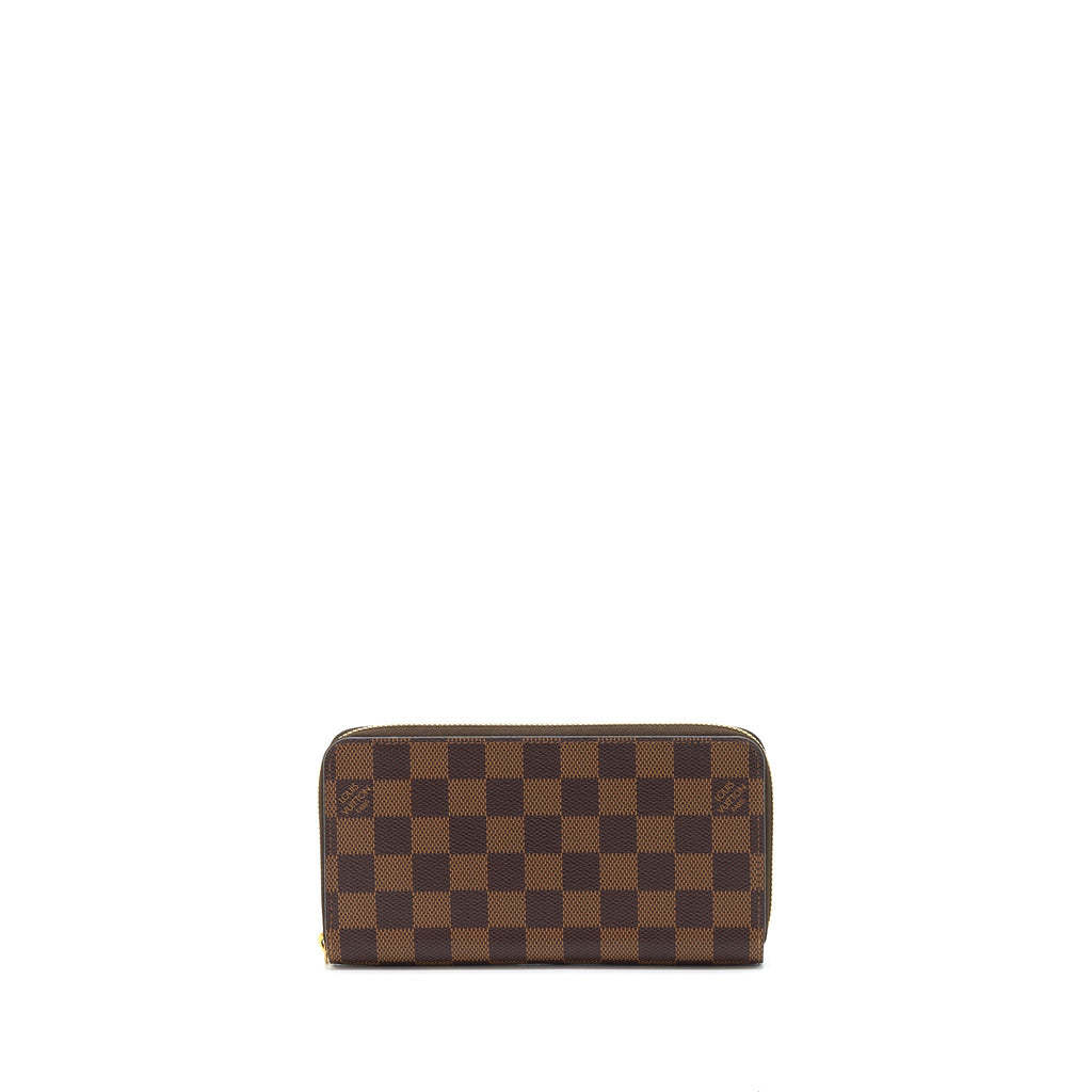 LOUIS VUITTON ZIPPY WALLET DAMIER EBENE CANVAS/ ROSE BALLERINE GHW