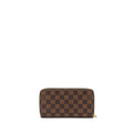 LOUIS VUITTON ZIPPY WALLET DAMIER EBENE CANVAS/ ROSE BALLERINE GHW