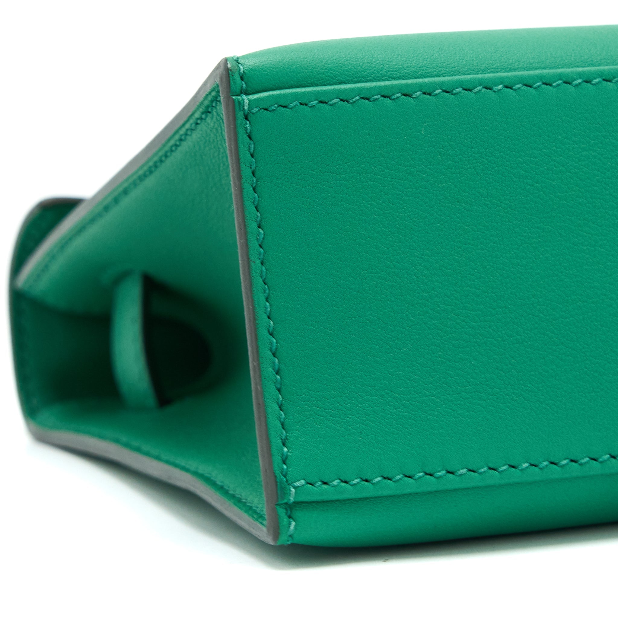 HERMES KELLY POCHETTE SWIFT U4 VERT VERTIGO GHW