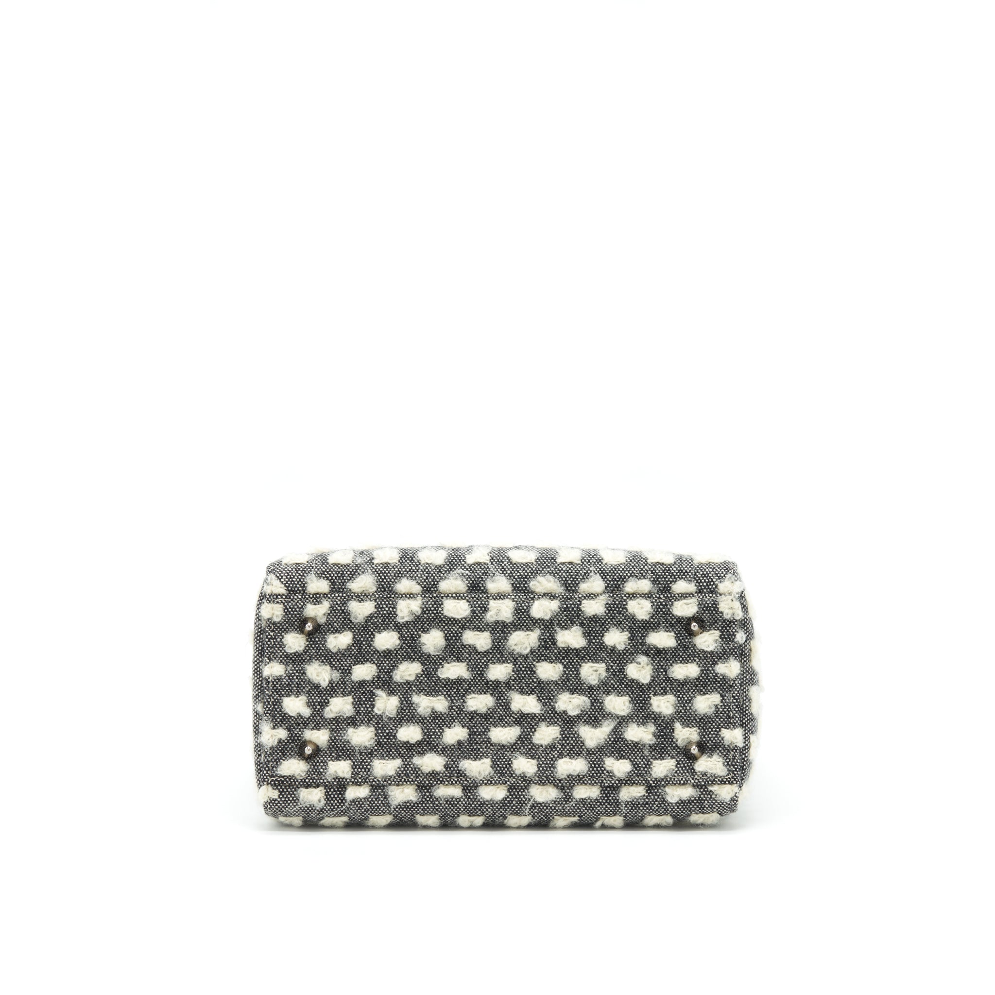DIOR VINTAGE MEDIUM LADY DIOR COTTON DESIGN GREY/ WHITE SHW